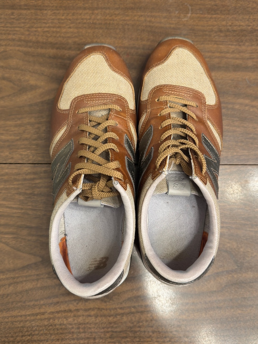 New Balance 420 Brown Leather Canvas Sneakers Men’s 9 - Picture 4 of 5